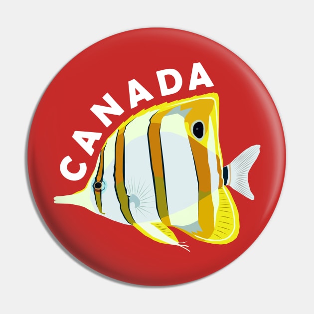 Canada Butterfly Fish, Tropical Coral Marine Animal Pin by Jahmar Anderson