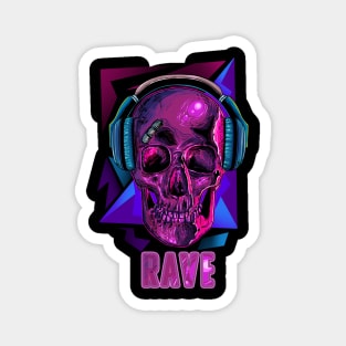 RAVE Skull Magnet