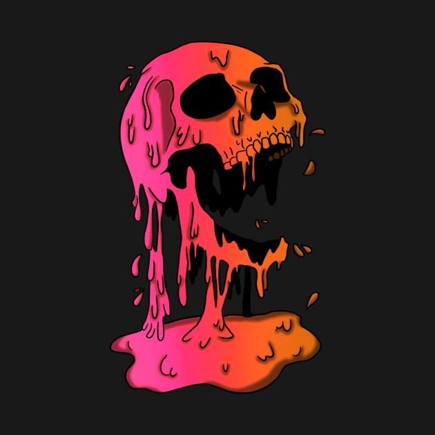 Pink Melting Skull by The_Moose_Art