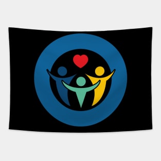 One By One Foundation blue circle logo Tapestry