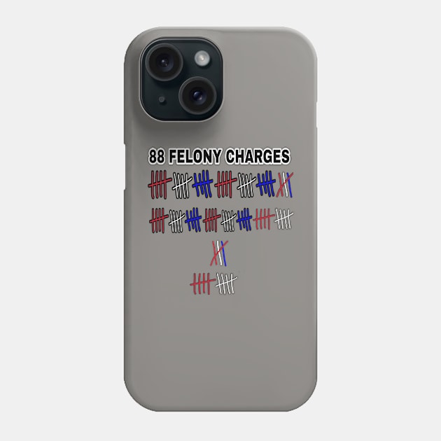 88 FELONY CHARGES - Red, White & Blue - Back Phone Case by SubversiveWare