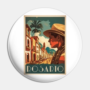 Rosario Argentina Vintage Travel Art Poster Pin