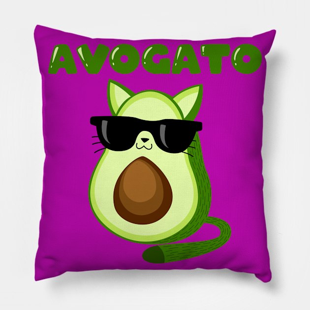 Avogato Funny Avocado Cat Lover Pillow by aneisha