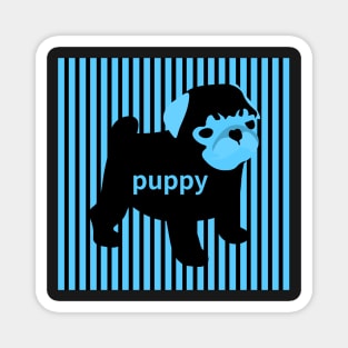 blue puppy,bulldog Magnet