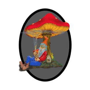 Gnome smoking under Shroom T-Shirt