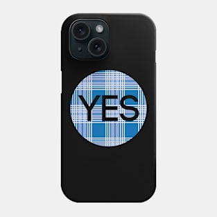 YES, Scottish Independence Saltire Blue Tartan Circle Phone Case