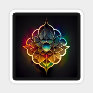 Rainbow lotus flower mandala Magnet