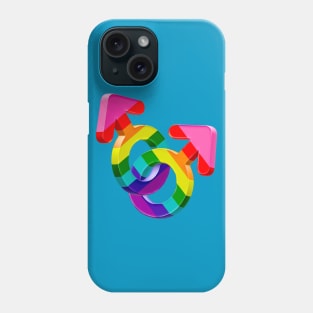 Gay couple symbol Heart in rainbow colors flag of LGBTQ Pride Phone Case