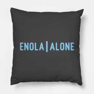 Enola Alone 2, blue Pillow