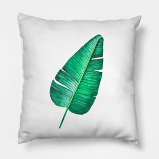 Tropical Banana leaf watercolor illustration Pillow