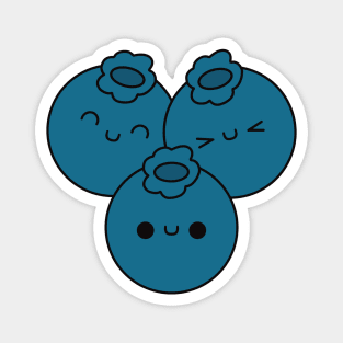 Cute Blueberries - Kawaii Blueberries Magnet