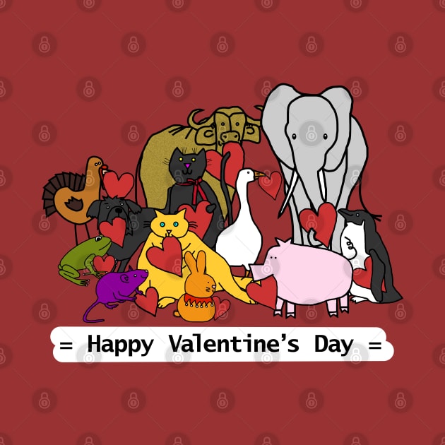 Happy Valentines Day from These Cute Animals by ellenhenryart