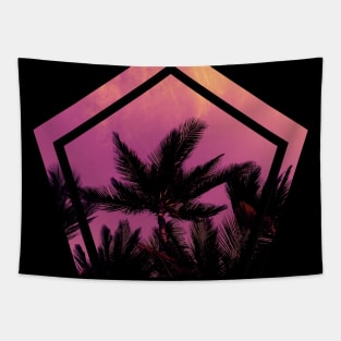 Beach Palms california pink geometric shape Tapestry