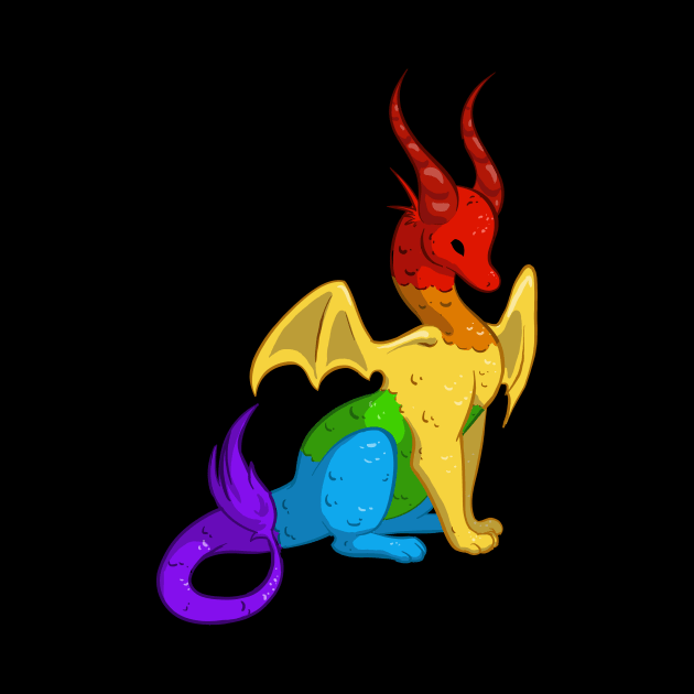 Rainbow Dragon Flag by Khalico