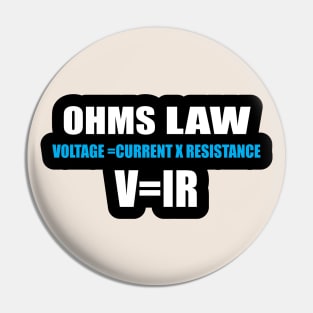 Ohms Law Formula Sticker for Electrical Engineering Students Pin