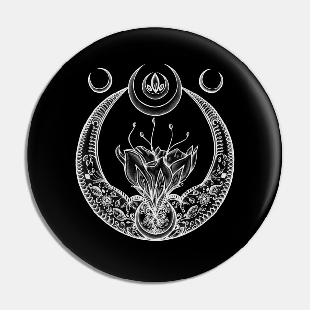 Moon Flower at Midnight Pin by NicoleWhelan