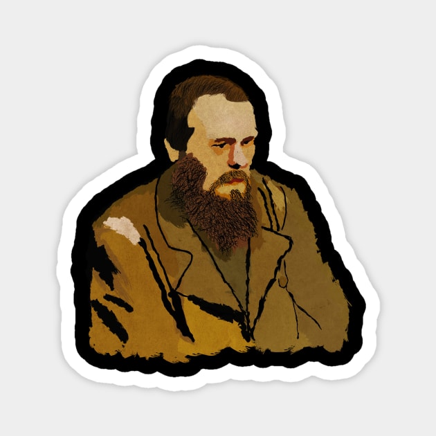 Fyodor Dostoyevsky Portrait Magnet by Raimondi