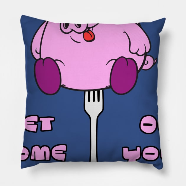 Get Some Pork On Your Fork! Pillow by lilmousepunk