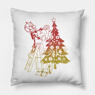 VINTAGE RETRO STYLE - Reddy Kilowatt CHRISTMAS DAY Pillow