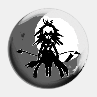 Homunculus attack minimal silhouette white Pin