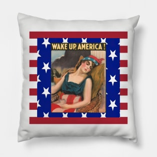 Wake Up America USA United States Flag Patriotic Old Glory Pillow