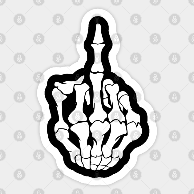 Skeleton - Middle Finger - Sticker