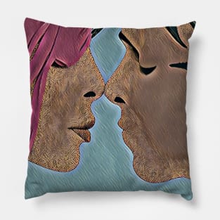 Green Valentine Kisses Pillow