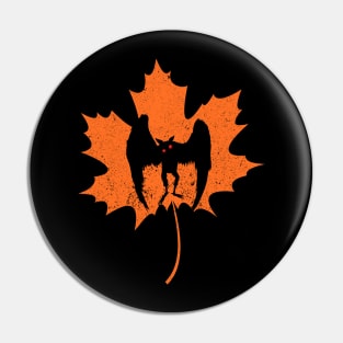 Mothman Fall Season Maple Leaf Design Pin