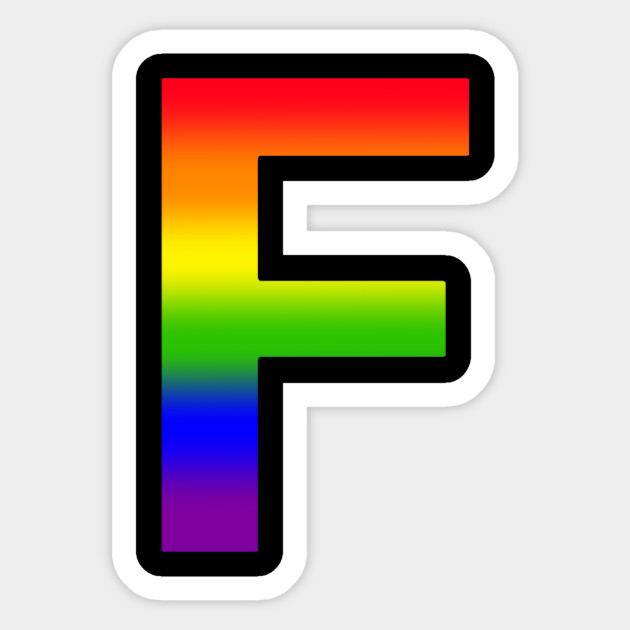 rainbow letter f rainbow aufkleber teepublic de