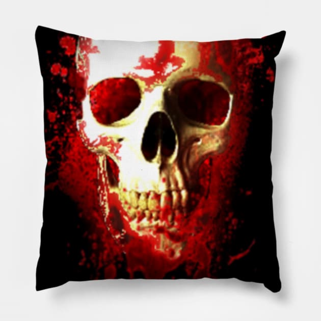 Niche Skull Island Mod Art  Bloody Skull Pillow by LailaLittlerwm