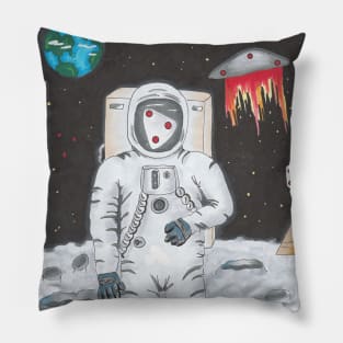 Spaceman with a vision of Ufos Pillow