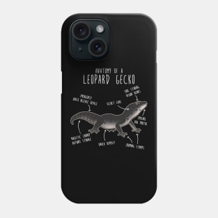 Black Leopard Gecko Lizard Reptile Anatomy Phone Case