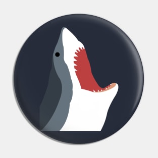 Close Up Shark Face Graphic Mouth Open Wide With Teeth Pin