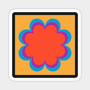 Copy of Blue, pink, orange, yellow seventies style scandi flower Magnet