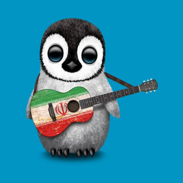 Baby Penguin Playing Iranian Flag Guitar by jeffbartels