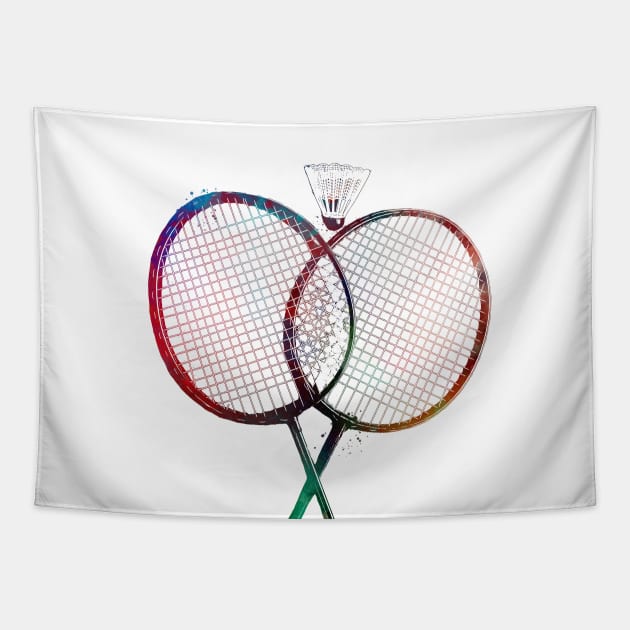 Badminton sport art #badminton Tapestry by JBJart