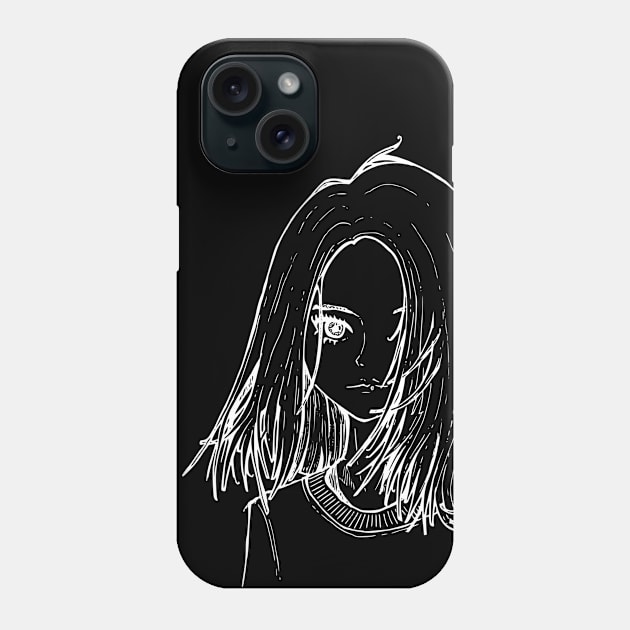 Portrait line art Phone Case by TKDoodle