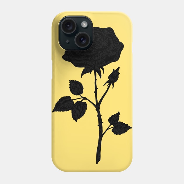 black rose Phone Case by minimalstore