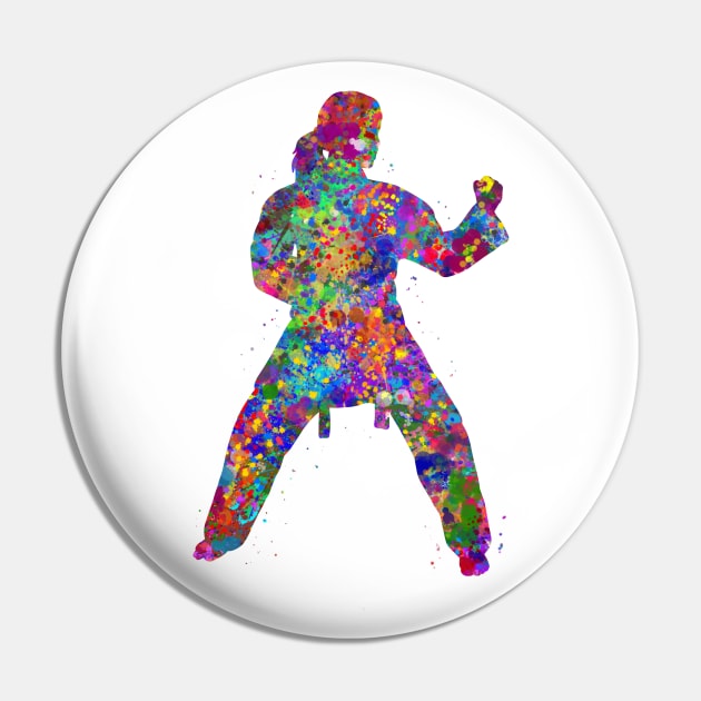 Taekwondo watercolor Pin by Yahya Art