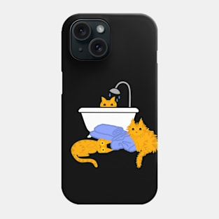 Orange Tabby Cats Taking a Bath Phone Case