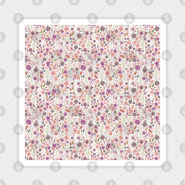 Autumn floral pattern Magnet by Happy Mouse Studio