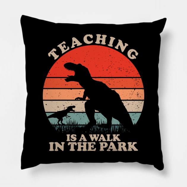 Teaching Is A Walk In The Park Trex Pillow by Gio's art