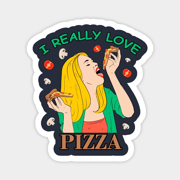 i love pizza Magnet by vanpaul54