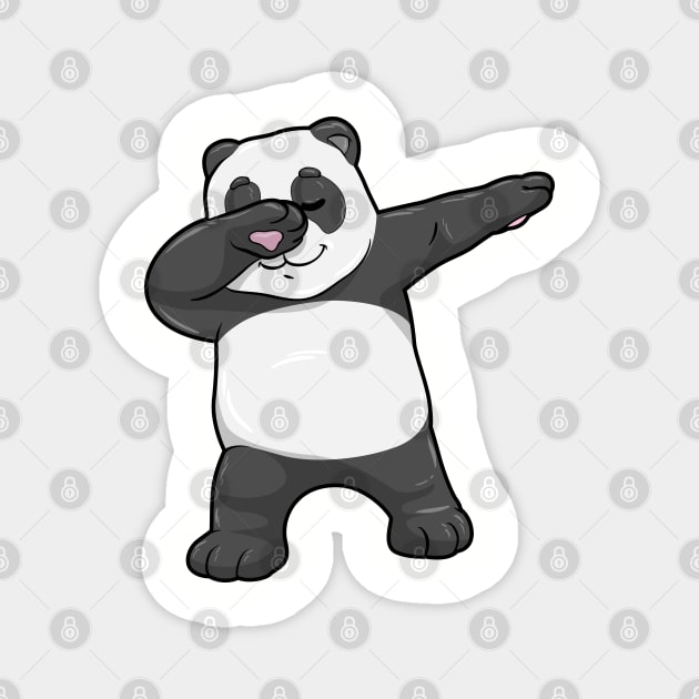 Panda at Hip Hop Dance Dab Magnet by Markus Schnabel