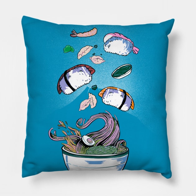 Psychedelic Radioactive sushi Pillow by Uwaki