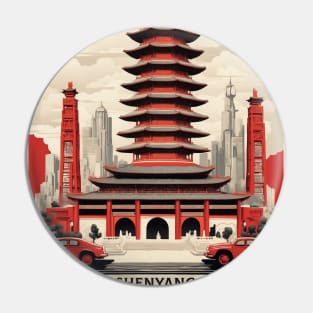 Shenyang China Vintage Poster Tourism Pin