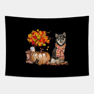 Fall In Love With Shiba Inus Fall Pumpkin Thanksgiving Tapestry