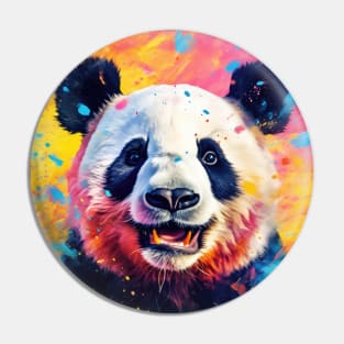 Paint Splatter Panda Bear Pin