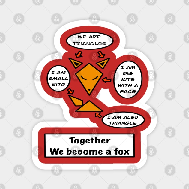 Cartoon geometric fox Magnet by Andrew Hau