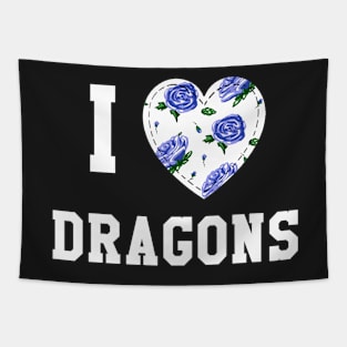 I heart Dragons (light ink) Tapestry